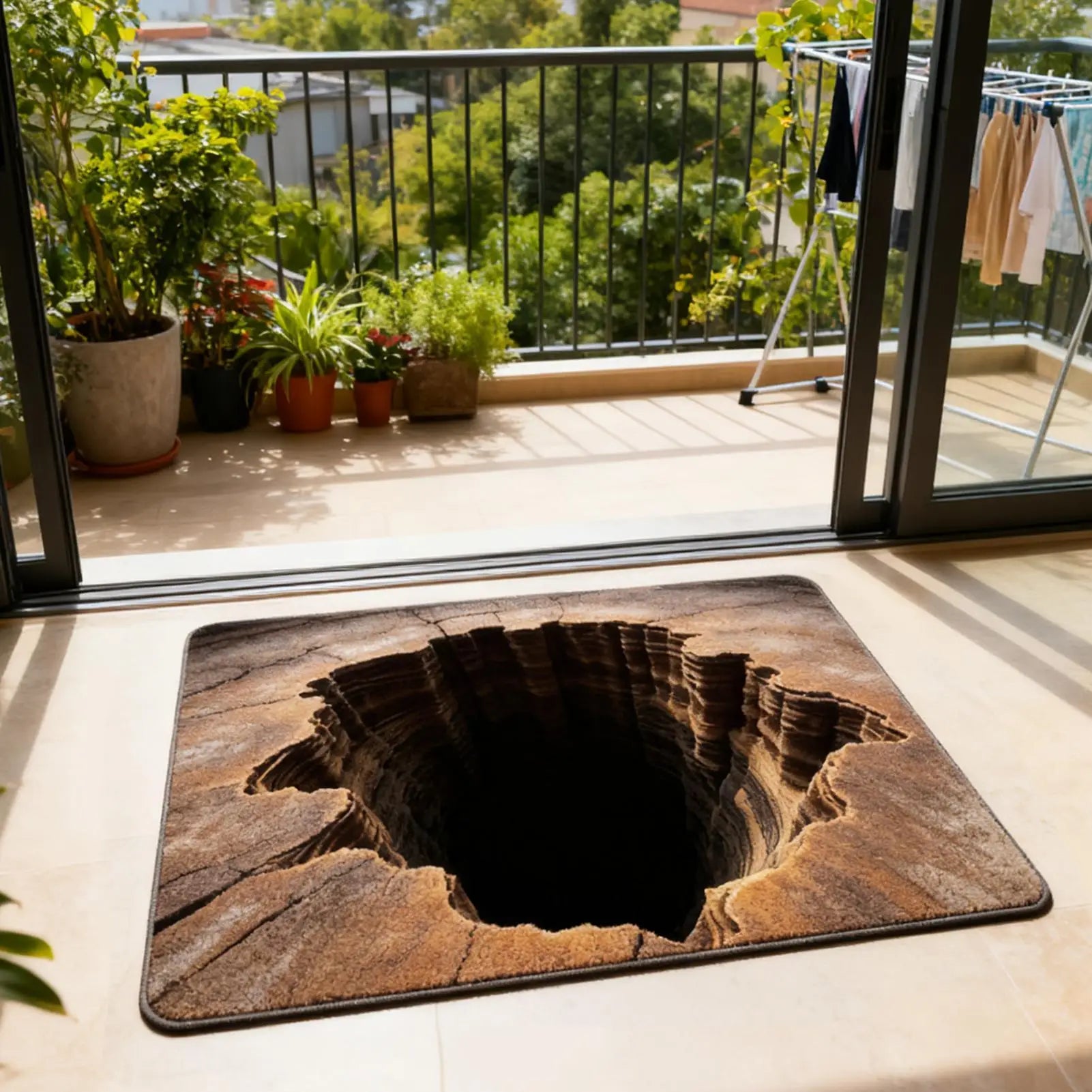 Optical Illusion Door Mat Non Slip Entrance Indoor Outdoor Halloween