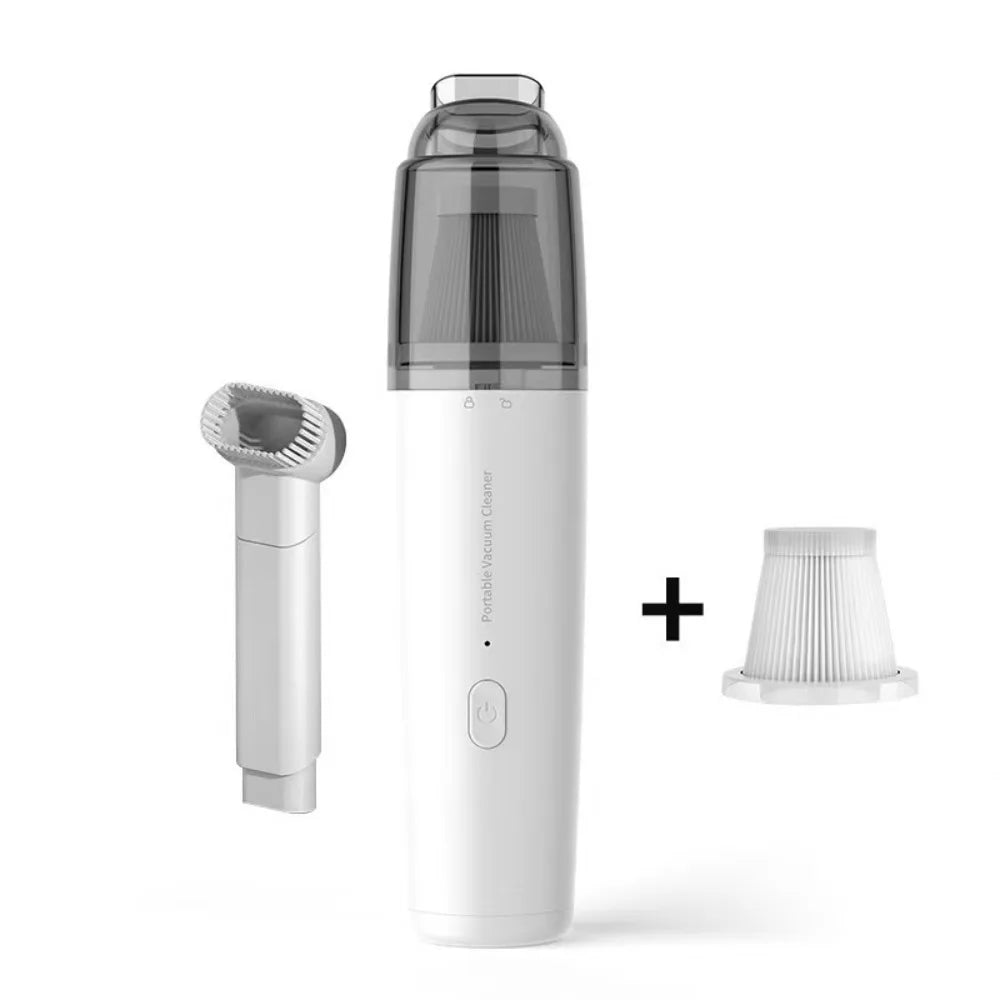 Portable Mini Car Vacuum Cleaner Handheld Auto Dust Remover Rechargeable Cordless Desktop Vacuum Cleaner Living Room Zpaxo White Plastic Filter