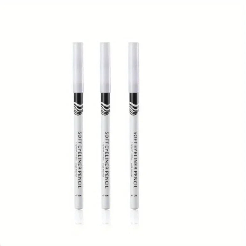3pcs Fast Drying Matte White Eyeliner Pencil Smooth Waterproof Eyeliner Pen Long Lasting Eyelid Cosmetic Eyes Makeup Tools Zpaxo 3pcs