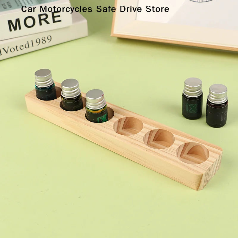 CM6 Hole Essential Oil Wooden Display Stand Storage Rack Smooth Oils