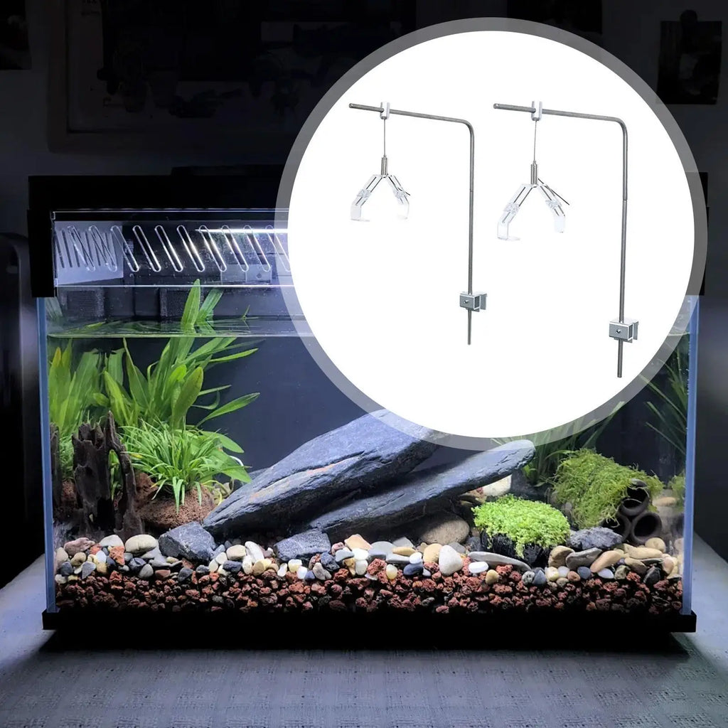 2Pcs Adjustable Aquarium Light Holder Bracket Mount Fish Tank LED Light Rack Hanging Kit for Home Office Fish Saltwater Aquarium Zpaxo