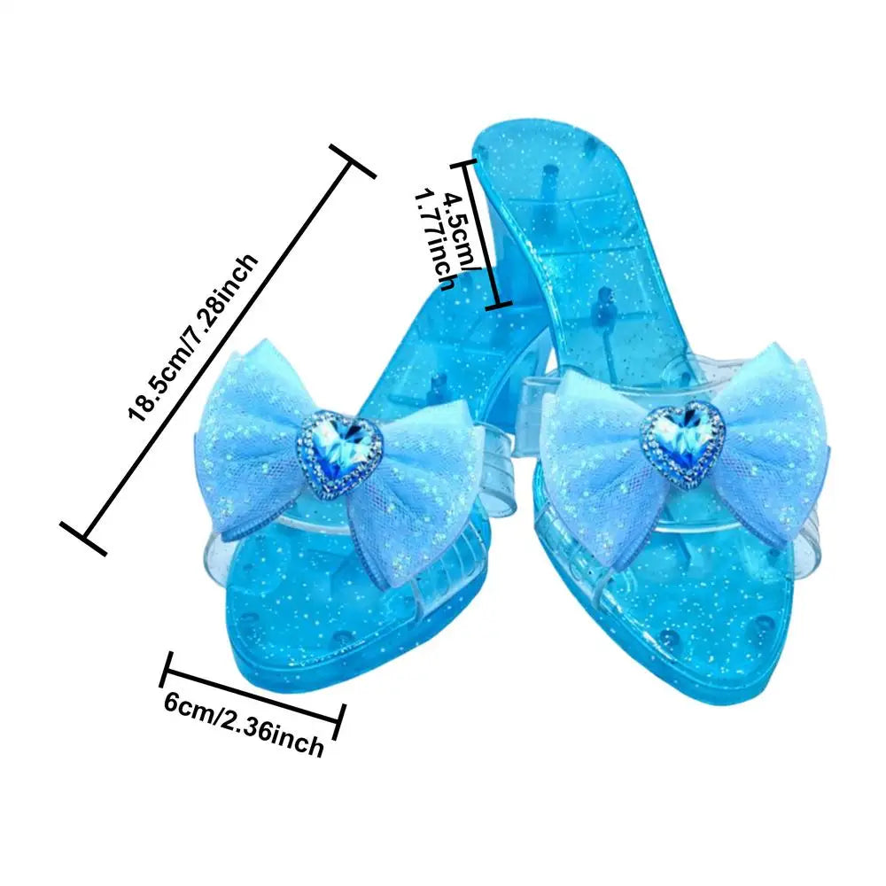 Princess Crystal Shoes Cosplay Prop Heels Pretend Play House Games Zpaxo Blue