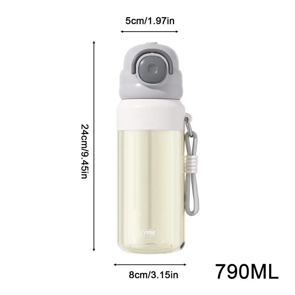 Outdoor Water Bottle Leak-Proof Straw Spout Drop-Resistant With Lanyard Water Misting Sports Bottle For Teens Students Men Zpaxo China Mainland 790ml Blue