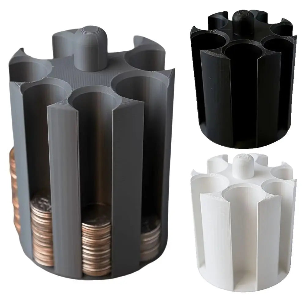 7 Slots Cylindrical Coin Holder 3D Printed Space Saving Car Organizer Zpaxo