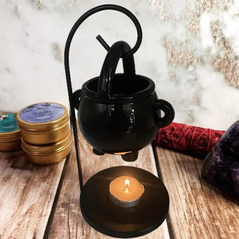 Hanging Cauldron Wax Burner Witch Caldron Pot Candle Holder Witchcraft Supplies Essential Oil Incense Aroma Diffuser Home Decor Zpaxo
