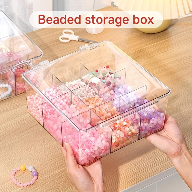 Acrylic Bead Organizer Lid Transparent Storage Box Jewelry DIY Crafts
