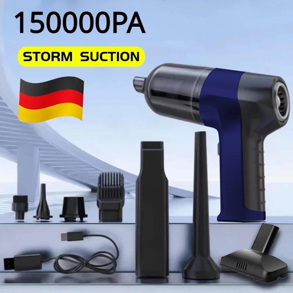 Car Vacuum Cleaner 150000PA Min Portable Handheld Cleaner for Home Appliance Powerful Cleaning Machine Cars Cleaner for Keyboard Zpaxo Blue