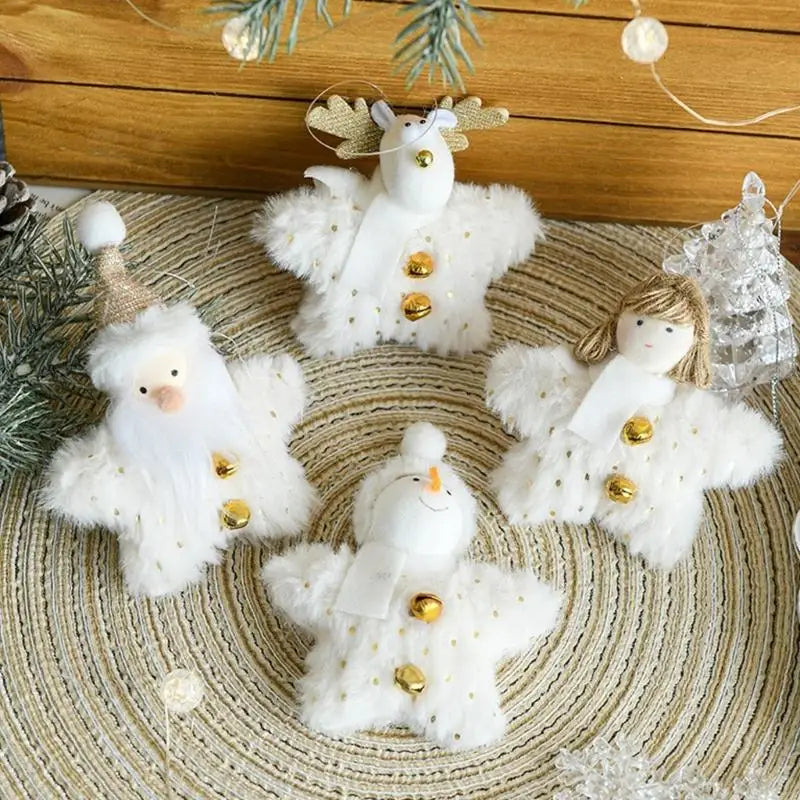 Soft Plush Doll Christmas Tree Ornament Santa Reindeer Hanging