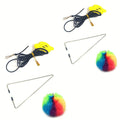 Interactive Cat Teaser Toy Adjustable Hanging Door Swing with Colorful Worms Plush for Indoor Cats Interactive Kitten Play Zpaxo 2 SET