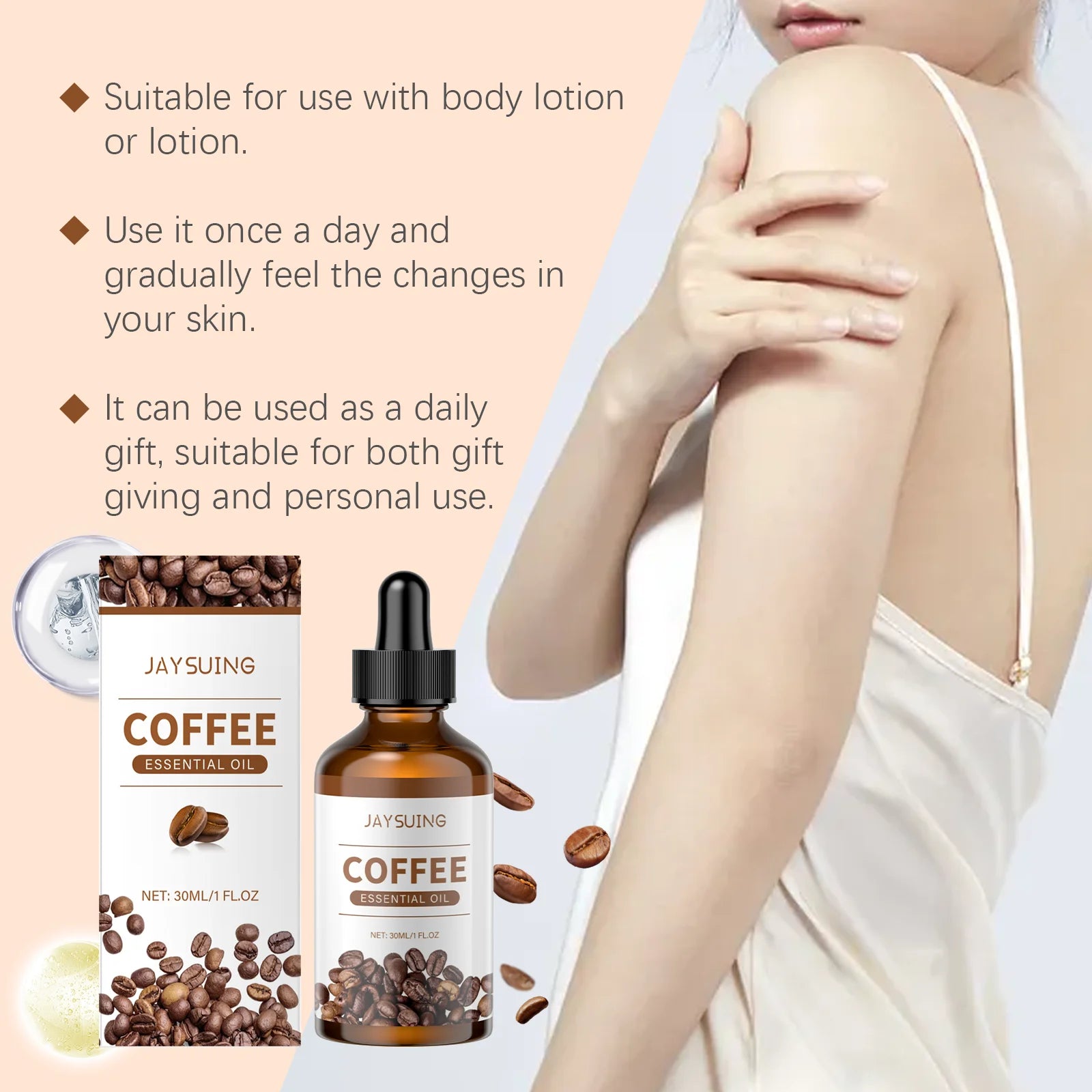 Jaysuing Coffee Essential Oil Deep Moisturizing Body & Face 30ml Body & Face Oil Zpaxo