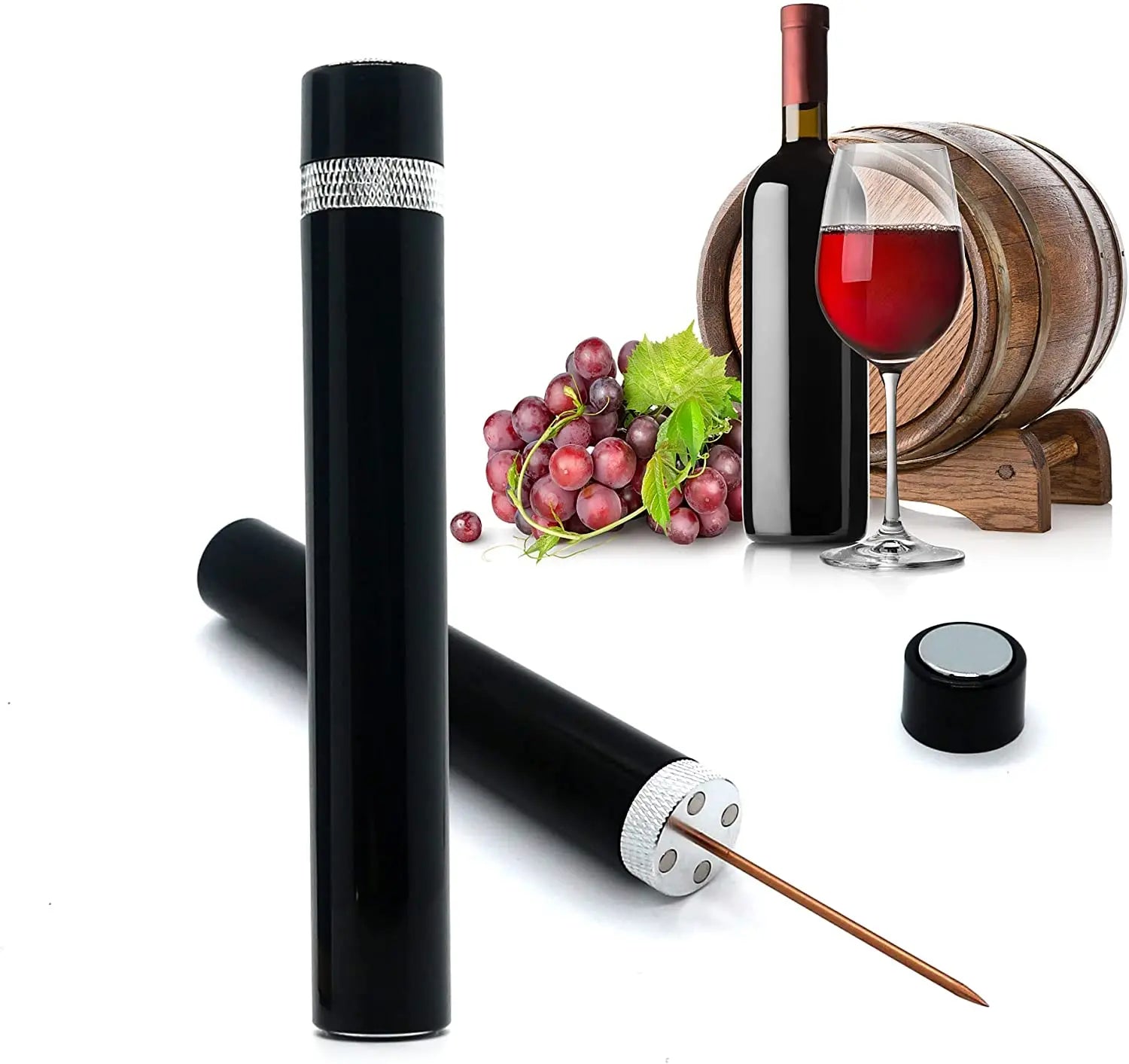 Newest Air Pressure Pump Wine Bottle Opener Portable Stainless Steel Pin Easy Cork Remover Corkscrew for Home Party Wine Lovers Zpaxo Silver