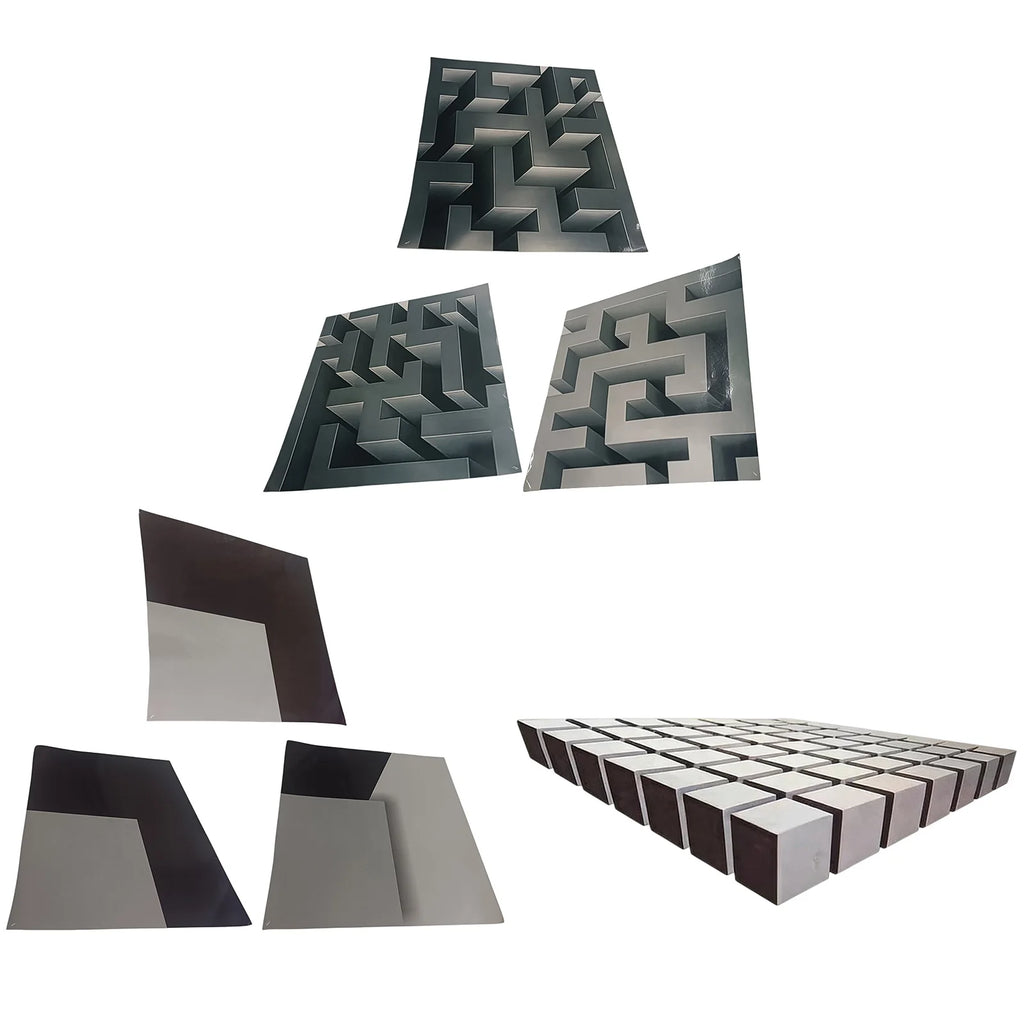 Optical Illusion Wall Art 30x30cm Impossible Corners Sticker Abstract