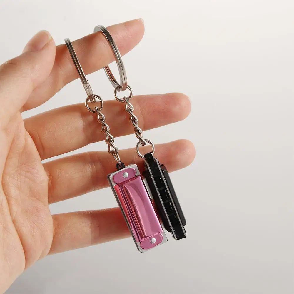 Musical Instruments Shaped Woodwind Instruments Bag Pendant Hanging Pedants Keys Holder Harmonica Keychain Harmonic Keyring Zpaxo
