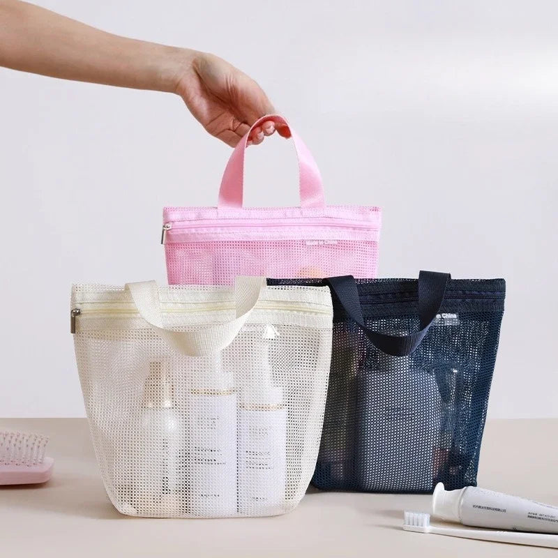 Portable Mesh Storage Bag – Bath, Travel, Makeup & Swimming Mesh Storage Bag Zpaxo