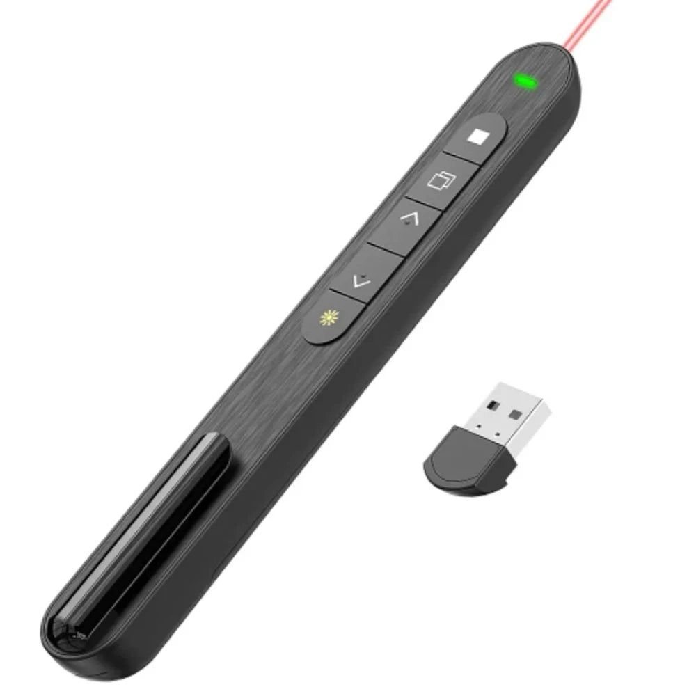 Wireless Presentation Clicker Powerpoint Pen RF 2.4GHz USB Remote Control Flip Pen For Office Supplies Projector PPT Presenter Zpaxo Black