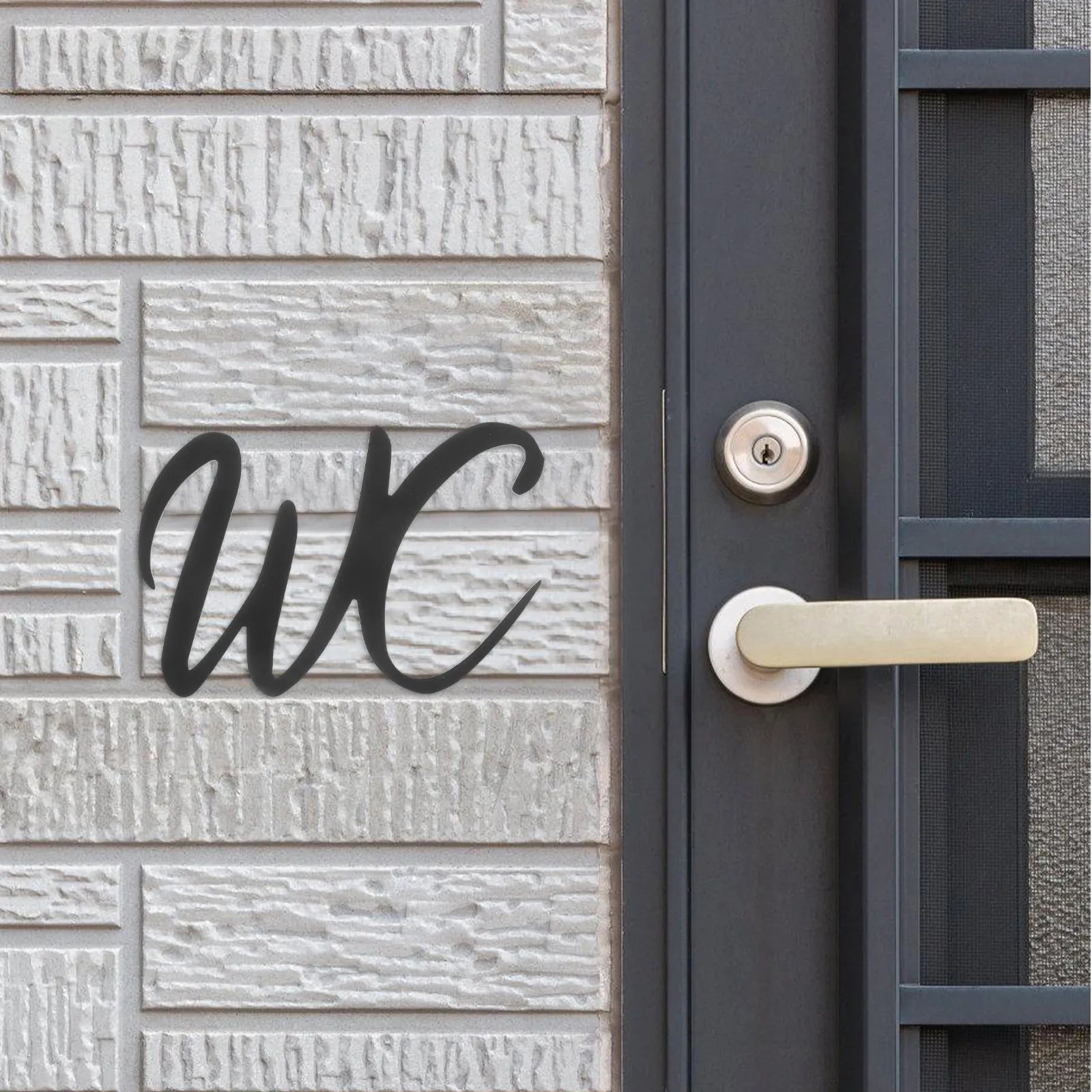 Bathroom Toilet Door Sign Modern Unisex Restroom Self-adhesive Easy