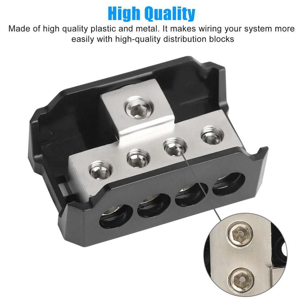 Car Audio Power Ground Amp Distribution Block 0 2 4 Gauge Input 8 10