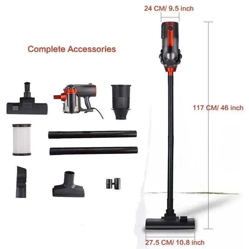 600W Corded Vacuum Cleaner Household Handheld Multifunction 2-in-1 Strong Suction Vacuum Cleaner 16KPa Dust Collector Aspirator Zpaxo
