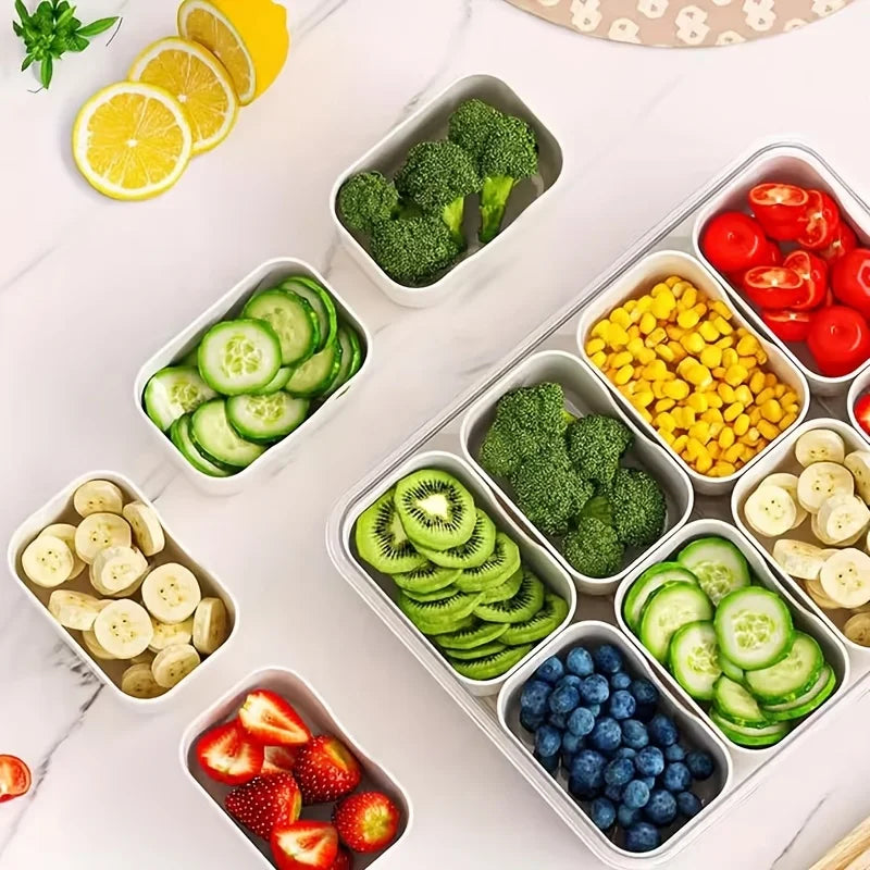 8-Grid Divided Snack Bowl Lid Food-grade PP Material Dishwasher
