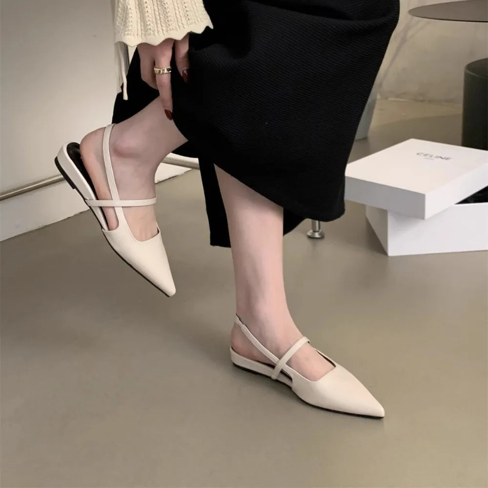 Women Sandals Shoes Pointed Toe 2025 Spring Fashion Shallow Footwear