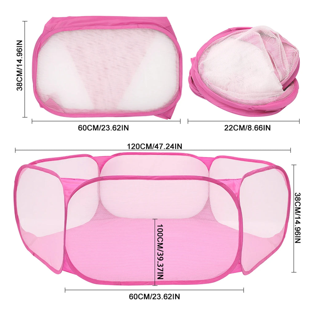 Pet Playpen Outdoor Breathable Small Animals Tent Rabbit Play Pen Foldable Transparent Pet Exercise Fence for Guinea Pig Cage Zpaxo