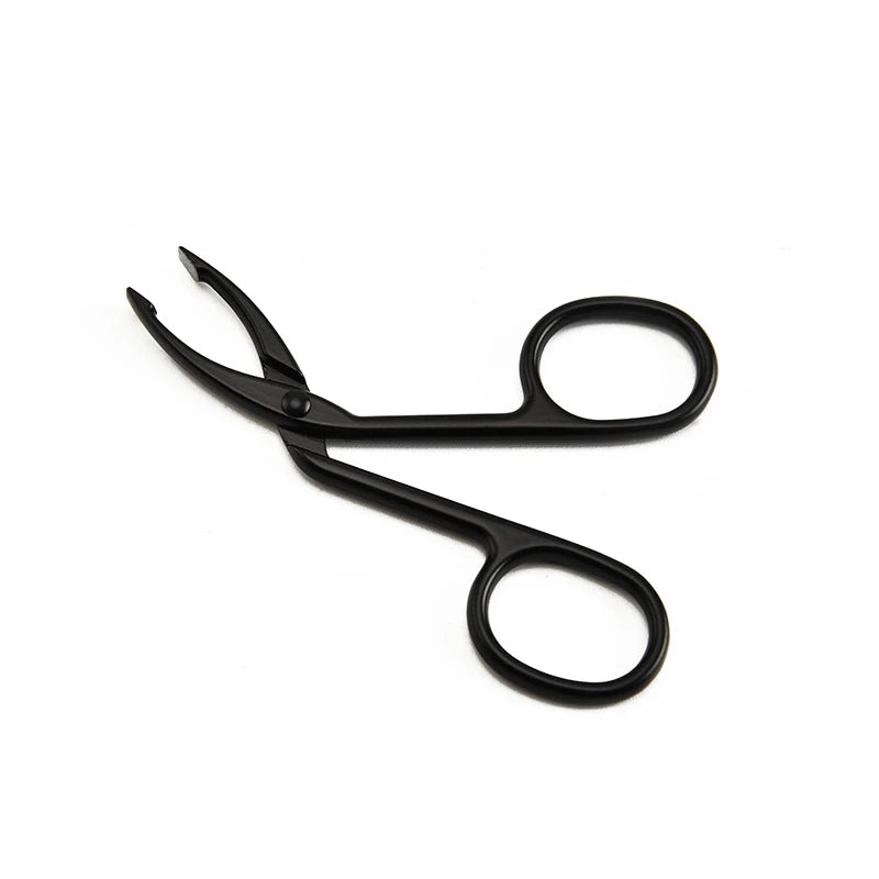 1Pcs Scissor Type Eyebrow Tweezer Fine Hairs Puller Eye Brow Nose Hair Removal Stainless Steel Beauty Makeup Tools Accessories Zpaxo black