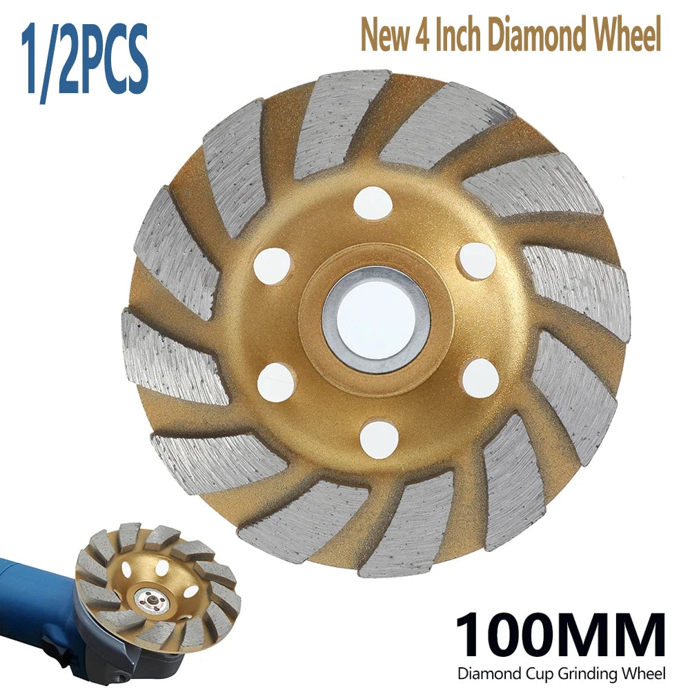 2PCS 4 Inch Diamond Grinding Wheel Disc HHS Segment Grinding Machine Concrete Granite Stone Ceramic Cutting Grinder Power Tool Zpaxo