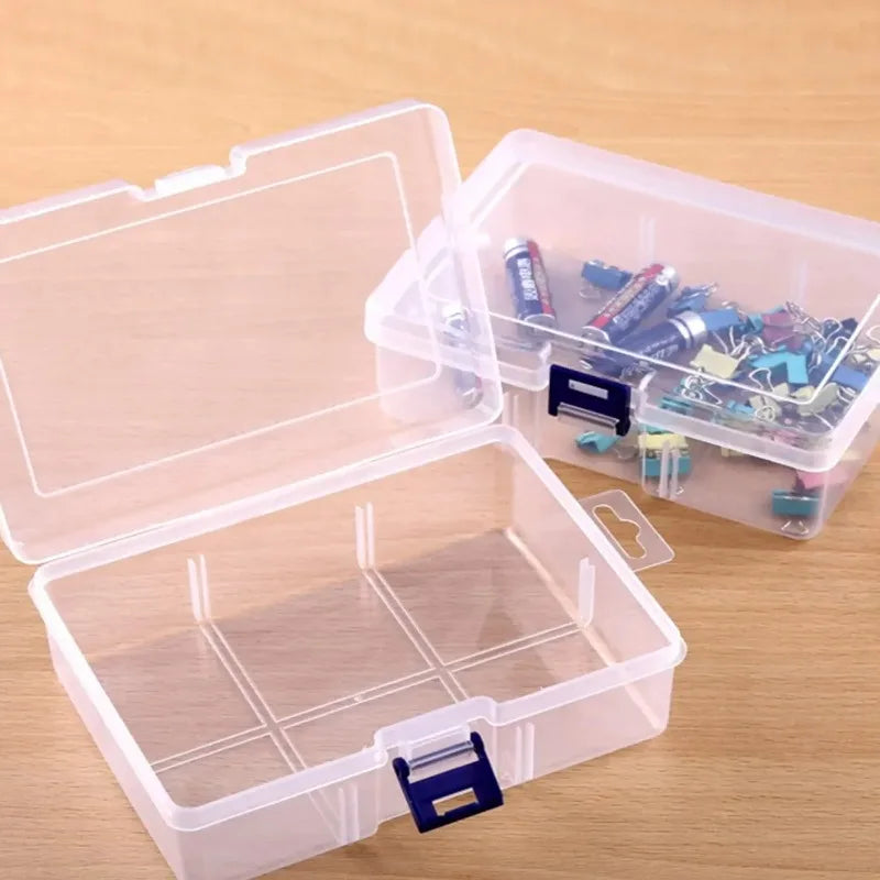 Transparent Plastic Storage Box Multi-use Organizer Jewelry Hardware