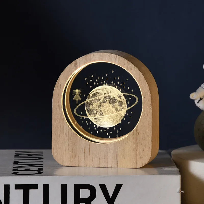 Creative Wooden Luminous Base 3D Carved Crystal Ball Desktop Decoration Gift Small Night Light Bedside Office Decoration Gift Zpaxo 12