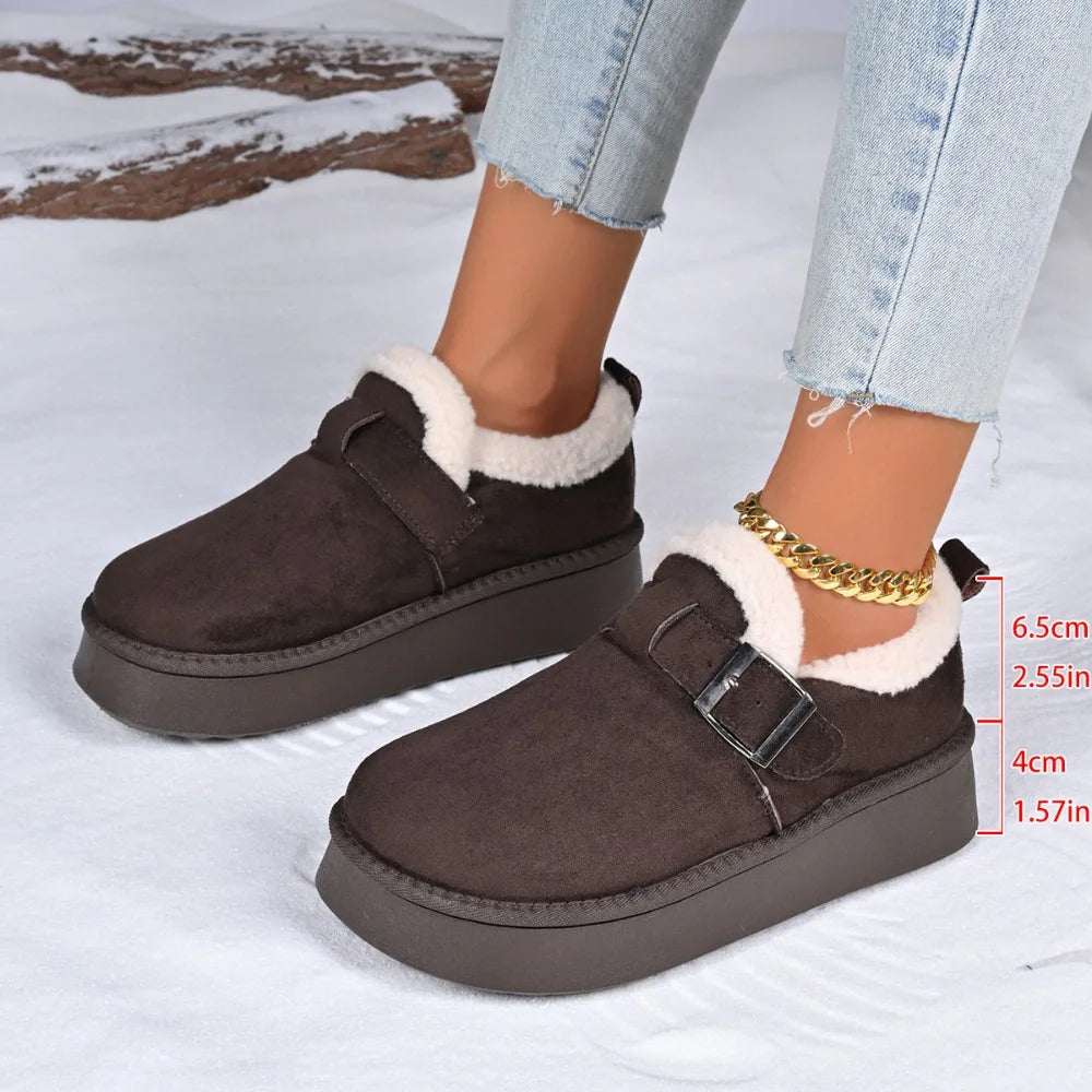 2026 Winter Fleece Lined Soft Bottom Retro Slip Bean Anti Warm Cotton