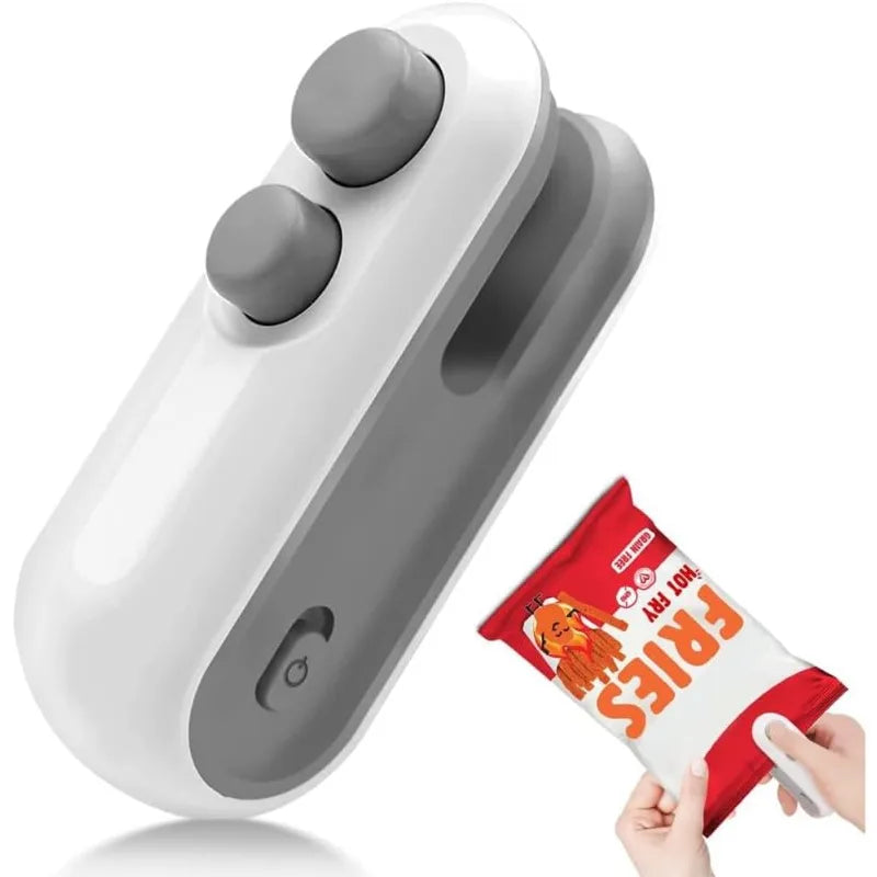 Mini Handheld Heat Sealer 2-in-1 Seal Clip Snack Household Kitchen