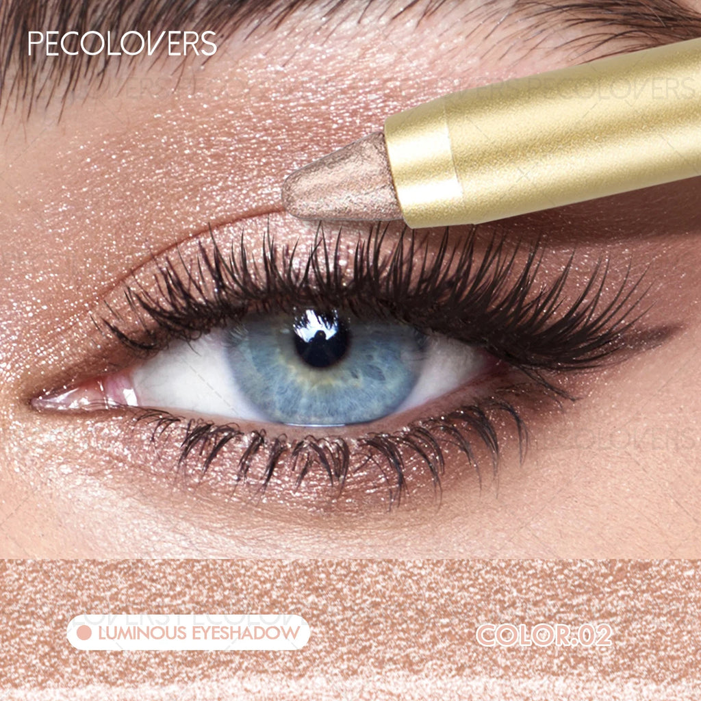 1PC Grey, Sparkle, Luster, Eyeshadow, Eyeshadow Pencil, Waterproof,Highly Pigmented Eye Crayon, Blendable Eye Color Zpaxo 02