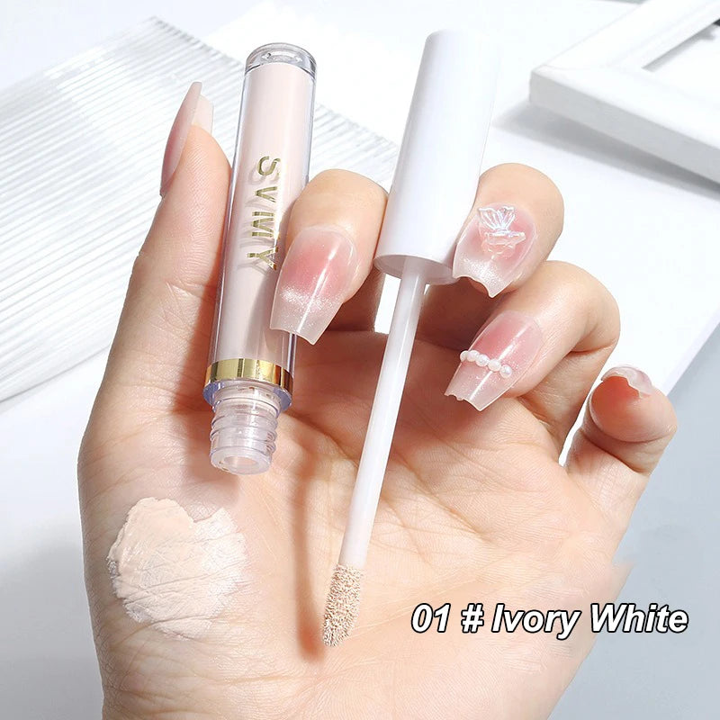 Waterproof Liquid Concealer Foundation Cream Matte High Coverage Oil Control Moisturizing Concealer Professional Face Makeup Zpaxo 01 Ivory White