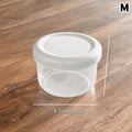 Portable Round Refrigerator Storage Box Food Containers Plastic Fresh-Keeping Box With Lid Portable Storage Box Kitchen Case Zpaxo M White