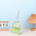 Cartoon-Style Toddler Broom Dustpan, Flexible Bristles Kids Playset, Pretend Play Indoor Outdoor Sweeping Kit Zpaxo Set Green