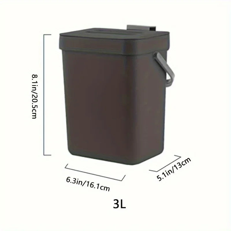 Kitchen Waste Bin Small Compost Household Countertop Container Lid Zpaxo black3L