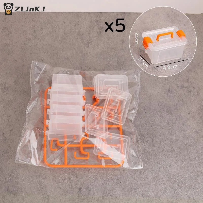 Portable Organizer Case Dollhouse Transparent Plastic Storage Box Zpaxo