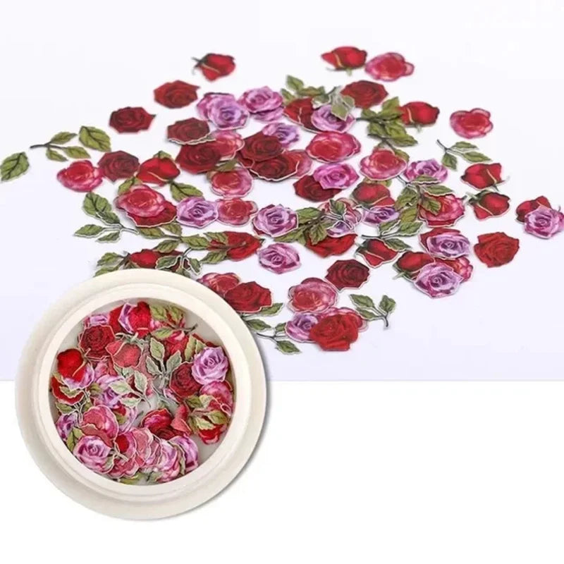 Dried Flower Nail Art Decorations – 50pcs Mixed Floral Set