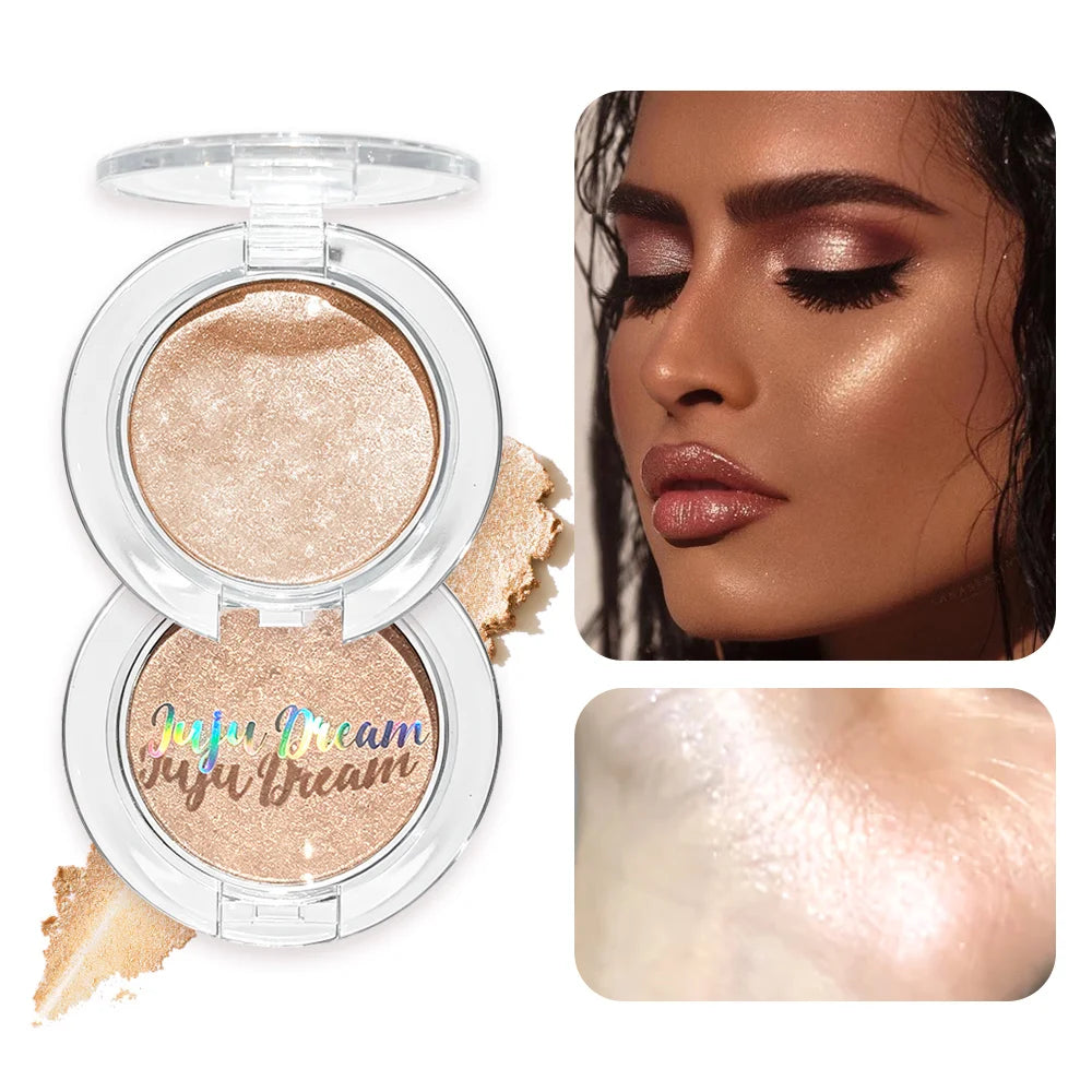 JUJU DREAM Radiant Highlighter Powder, Ultra Glow Face & Body Illuminator, Waterproof Long Wear Makeup for Luminous Skin Zpaxo