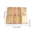 Divided Serving Tray Wooden Square Food Dish Veggie Platter Appetizer