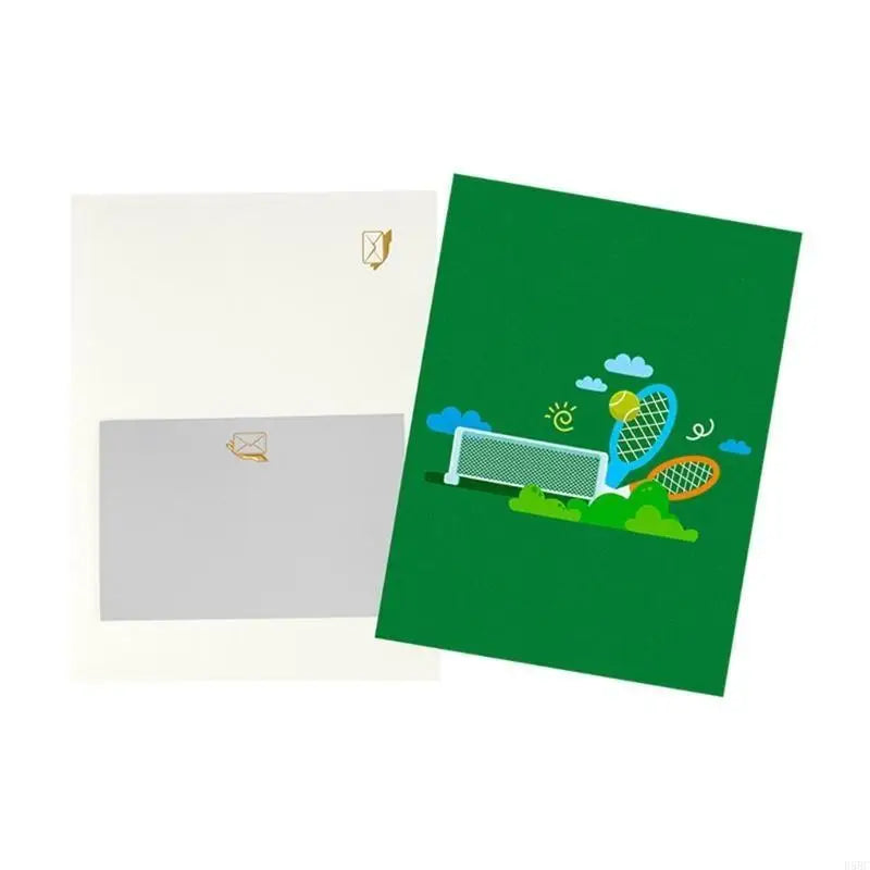 Tennis Theme Card Envelope Handmade Greeting Unique Him Her