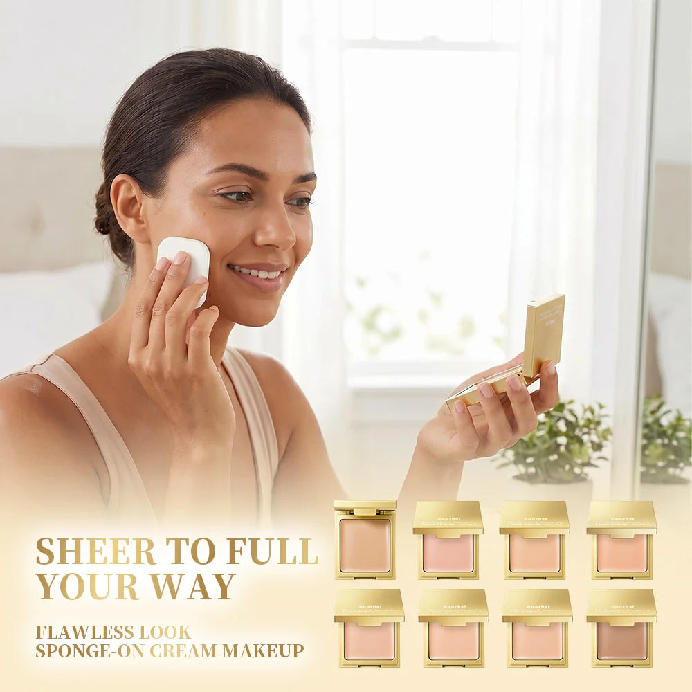 Sponge-On Cream Foundation – Buildable Coverage & Oil Control Cream Foundation Zpaxo