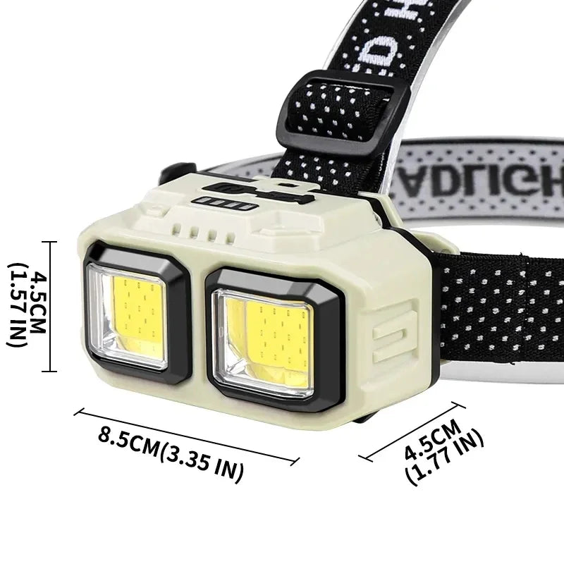 KDULIT LED Headlamp USB Rechargeable Waterproof COB Torch