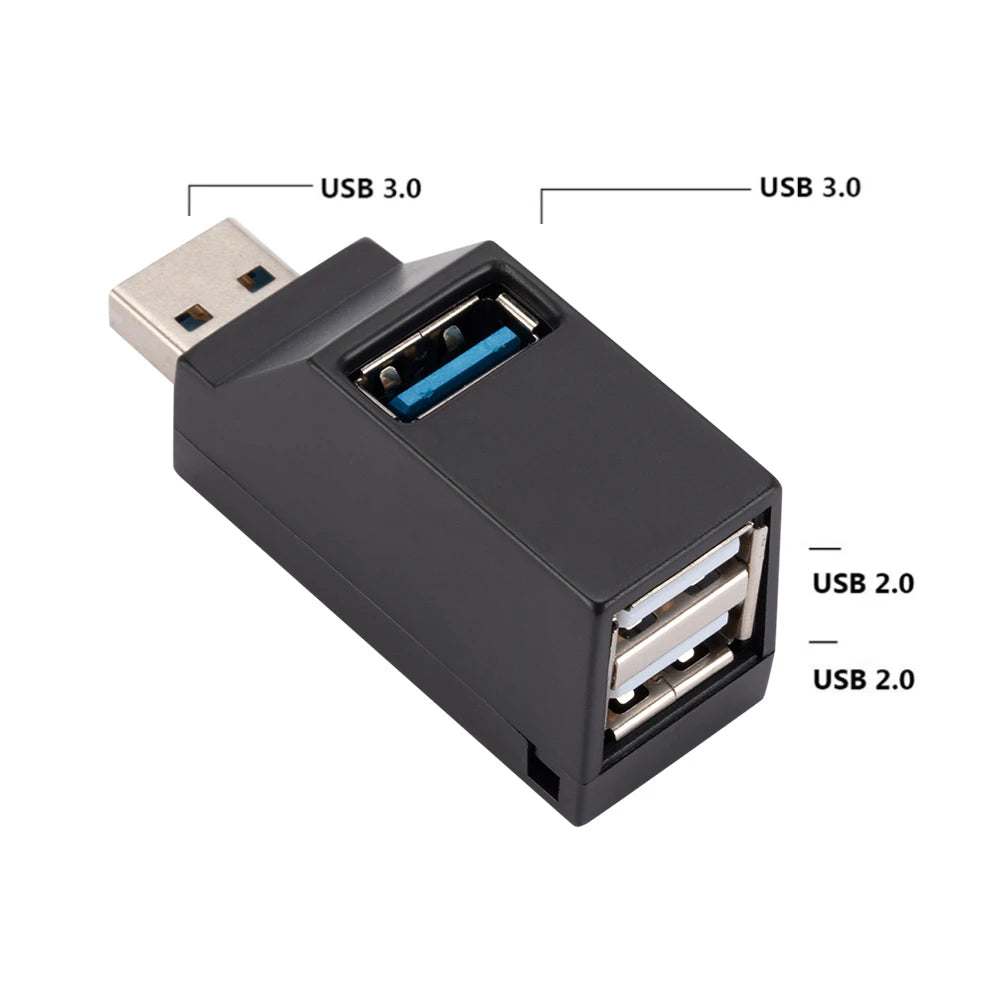 Wireless Expander USB 3.0 2.0 3 Ports HUB USB 3.0 Laptop PC External Data Transfer Splitter Box Adapter for Computer Tablet Zpaxo
