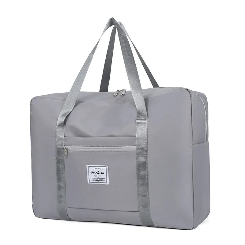 Large Capacity Folding Travel Bag Waterproof Duffle Luggage Tote Gym Zpaxo Grey