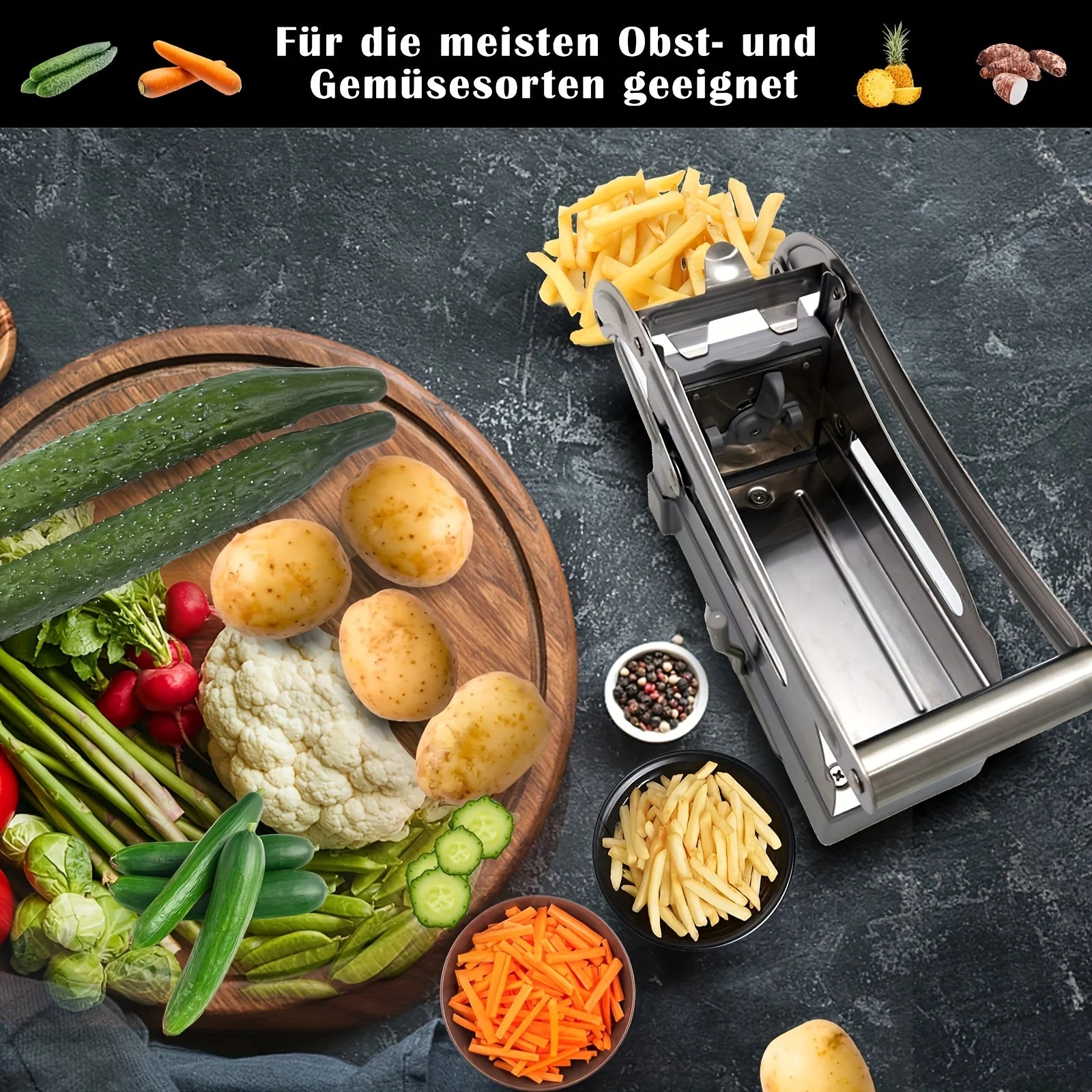 Vegetable Cutter, French Fry Cutter, Stainless Steel Fruit Cutter, French Fry Chopper, Potato Slicer, Vegetable Chopper Zpaxo