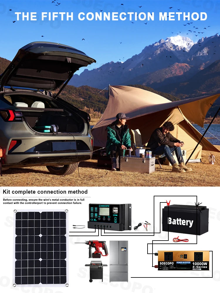 Off-grid Solar 10000W Powerful Inverter 500W Panels 100A Controller