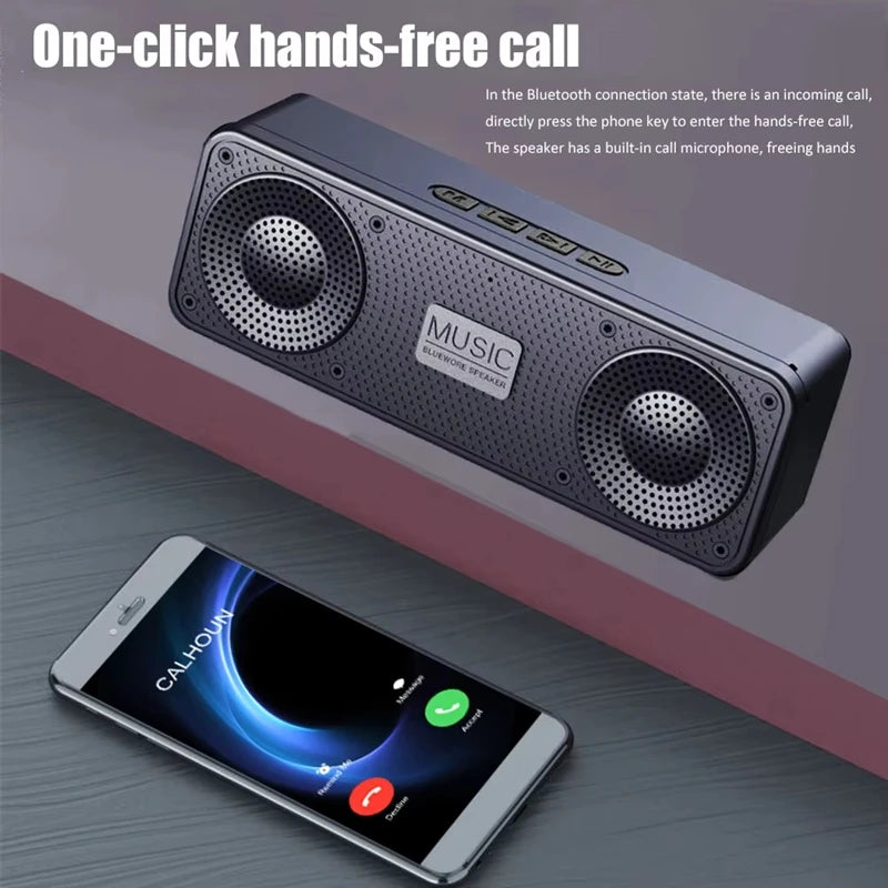 2026 NEW Portable Bluetooth Speaker Wireless High Fidelity Surround Sound Box TF Card FM Radio Outdoor Camping Party Loudspeaker Zpaxo