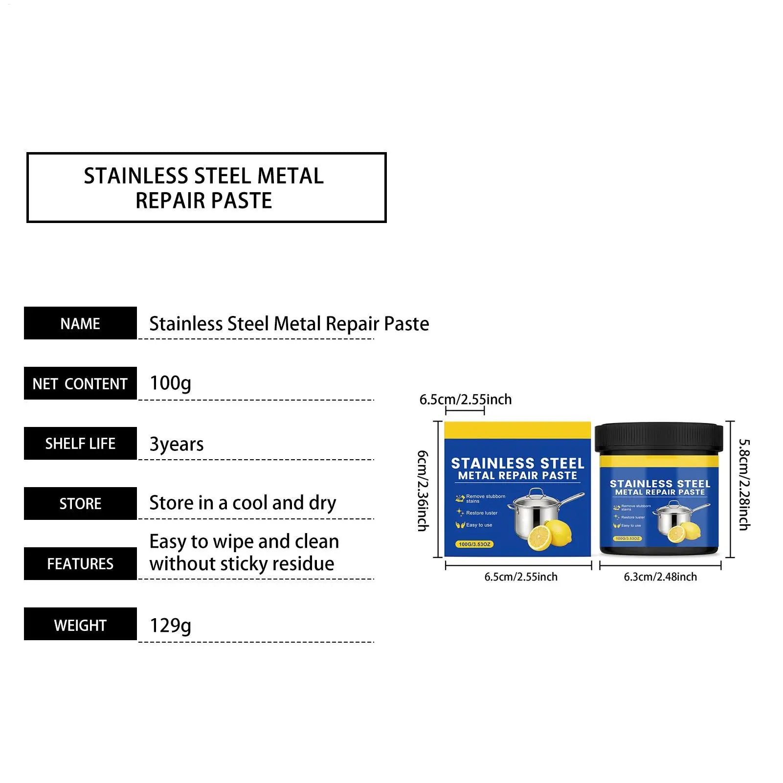 Stainless Steel Scratch Remover Powerful Polishing Cleaner Metal