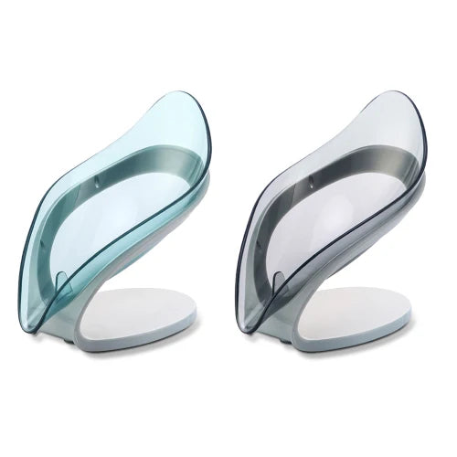 2-Pack Self-Draining Soap Dish with Suction Cup | Leaf Design
